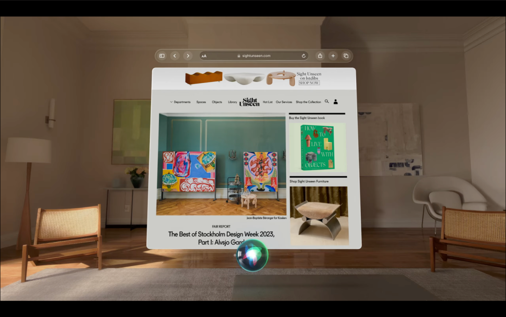 Marketing image of Siri working with Safari